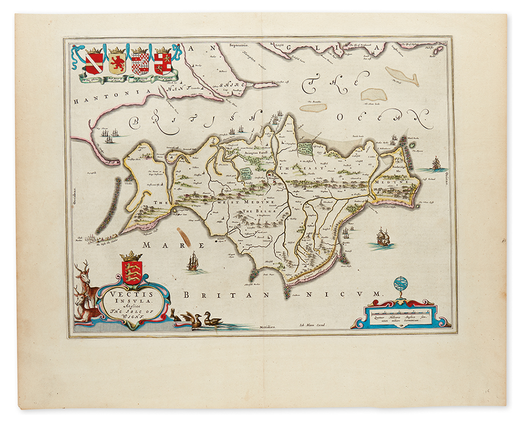 BLAEU, JOHANNES. Vectis Insula Anglice / The Isle of Wight.